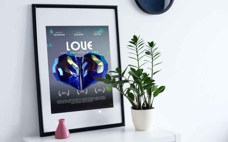 3D Love Shapes - Iridescent Heart graphic design