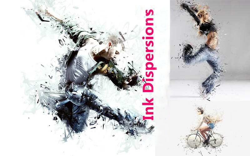Ink Dispersion Photoshop Action for designers