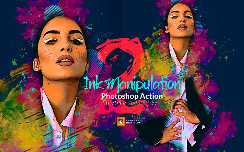 A woman wearing a pink shirt and a black blazer, Ink Manipulation effect added.