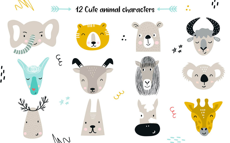 Kids Graphic Design - Color Animals