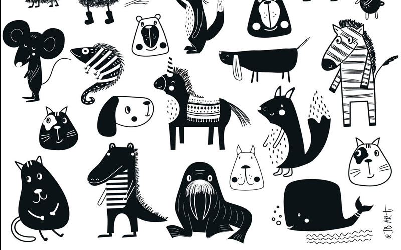 Black & White Characters