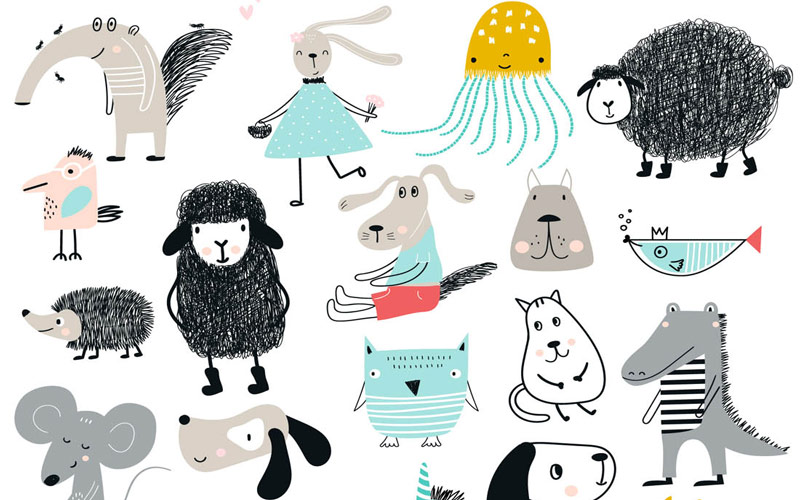 Kids Graphic Design - Color Animals
