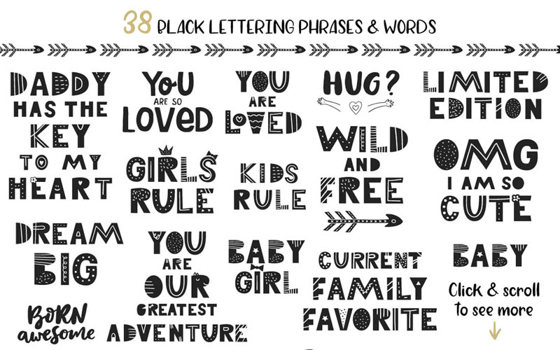 Kids Graphic Design Bundle - Black Lettering