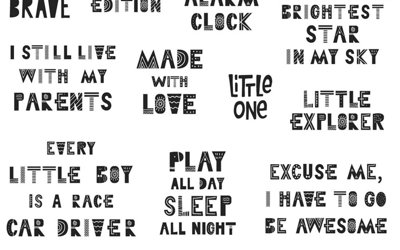 Kids Graphic Design Bundle - Black Lettering