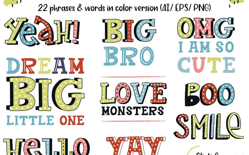 Kids Graphic Design Bundle - Color Lettering