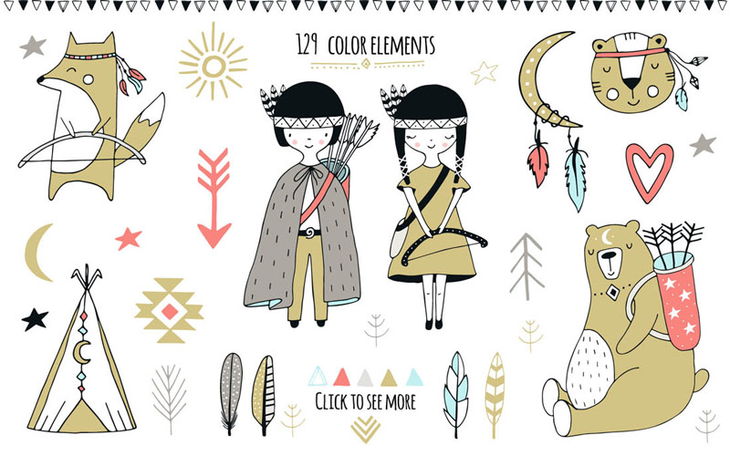 Kids Graphic Design Bundle - Color Elements