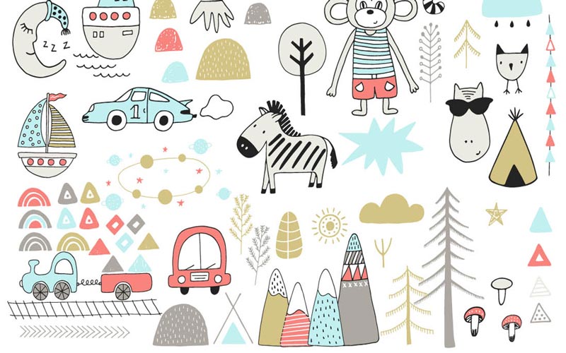 Kids Graphic Design Bundle - Color Elements