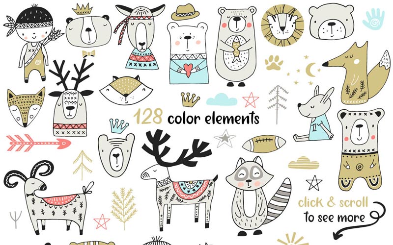 Kids Graphic Design Bundle - Color Elements