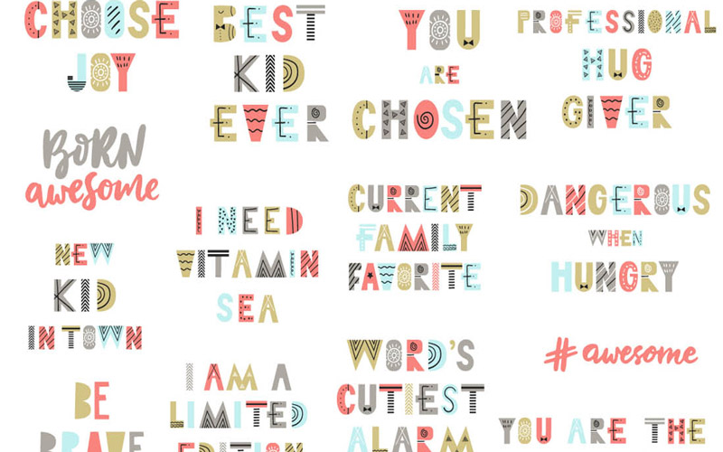 Kids Graphic Design Bundle - Color Lettering