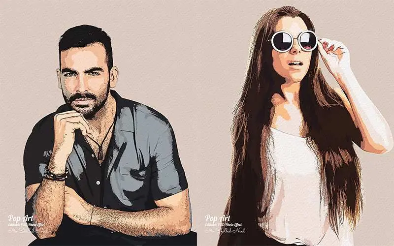 32 Editable Photo Effect Templates - Pop Art Templates