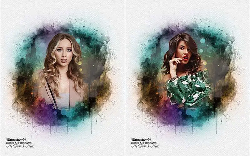 32 Editable Photo Effect Templates - Watercolor Templates