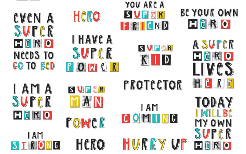 kids graphic designs bundle - Lettering