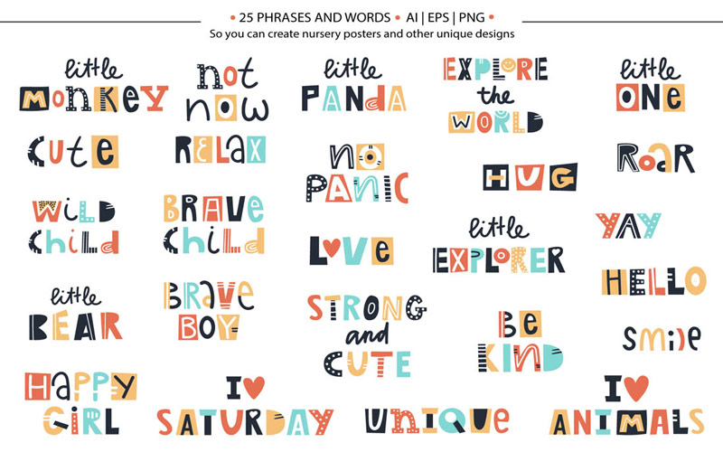 Kids Graphic Design Bundle - Lettering