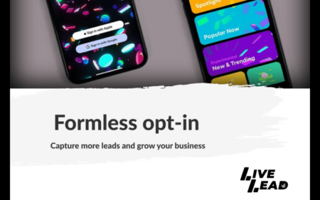 LiveLeads Featured Image - Two mobile devices with the sign up window opened