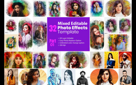 A Collage Of Mixed Editable Photo Effects Templates