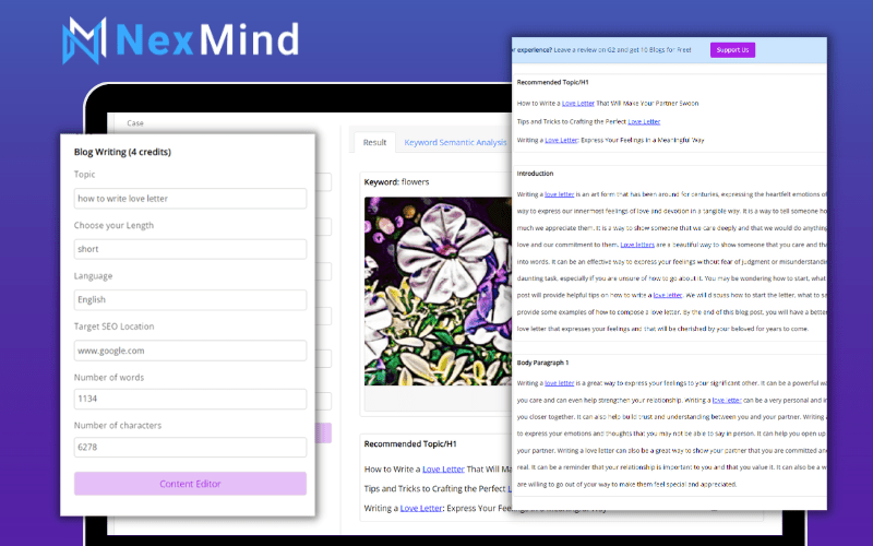 NexMind - Blog Writing - A Window With A Blog Written