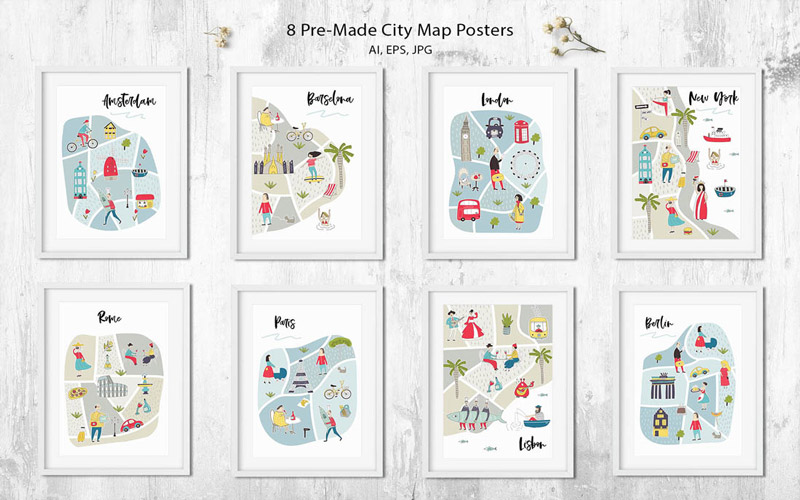 Kids Graphic Design Bundle - Pre Made City Maps