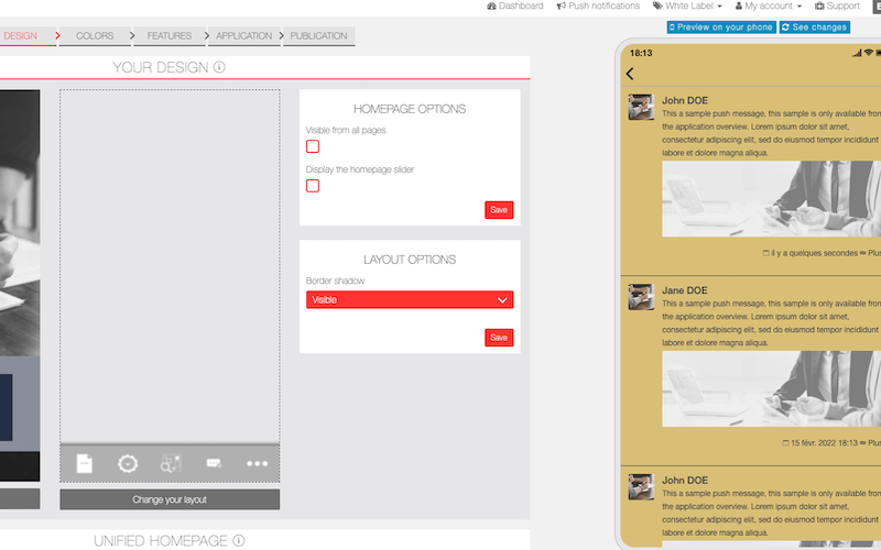 A preview of the design page of the AppLoadYou which shows all the options and features of the tool.