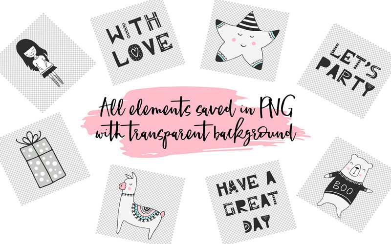 Kids Graphic Design Bundle - Transparent Background