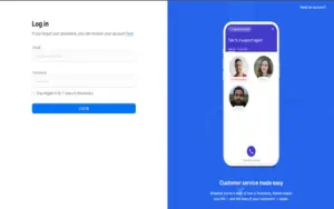 Voiclet - Customer Engagement Tool Login Page user interace