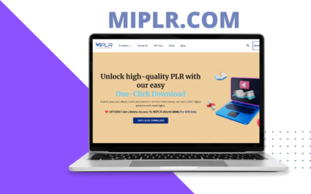 Laptop screen with MiPLR website homepage