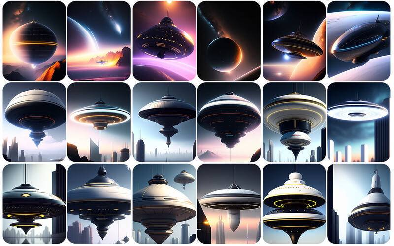 Unique Shaped UFO Collage