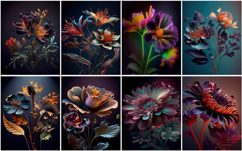 carousel of stunning close-up photographs capturing vibrant flowers