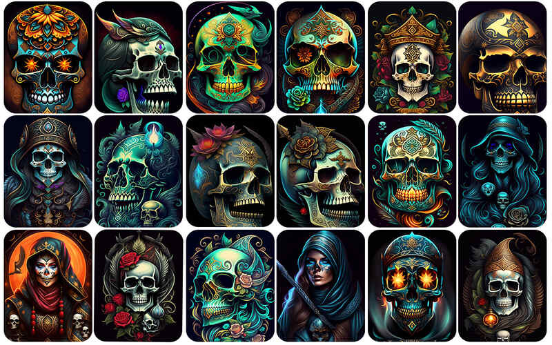 490+ Skull Images For Digital Design Bundle Preview 1