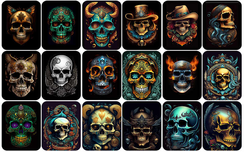 490+ Skull Images For Digital Design Bundle Preview 3