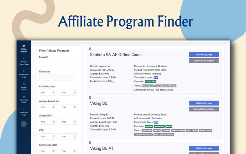 AffSync - Affiliate Program Finder