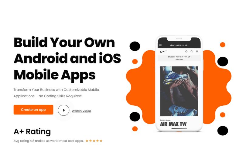 AppMyWeb - Featured Image of a phone displaying the Nike App.