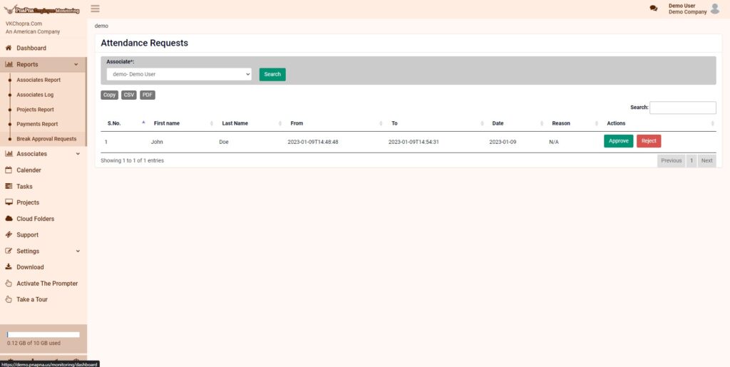 Attendance Requests In PnaPna