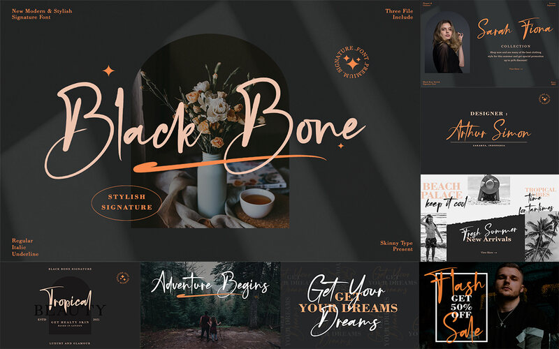 The Hand Lettered Fonts Collection Bundle - Black Bone