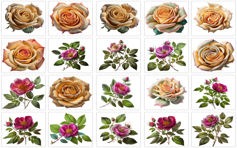 Collage of Yellow and pink rose images - high quality rose images
