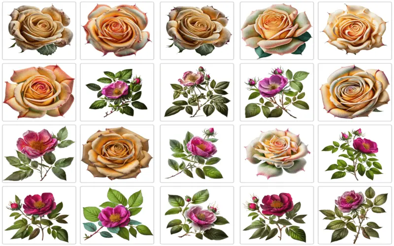 Collage of Yellow and pink rose images - high quality rose images