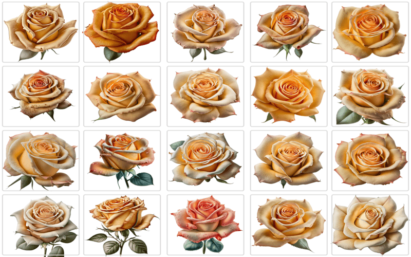 Collage of yellow rose photos