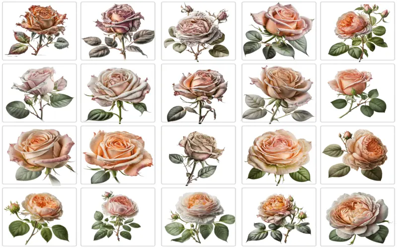 Canva Preview Twelve -high res rose illustrations