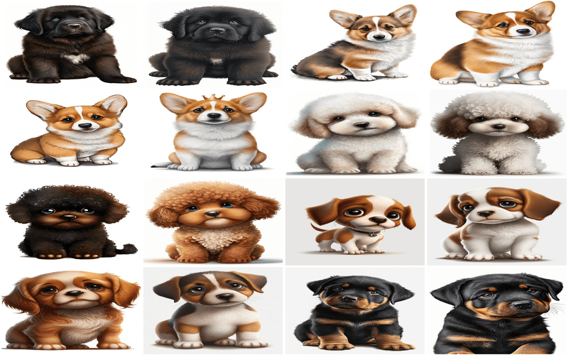 120 PNG Sublimation Puppies ContactSheet Preview Six