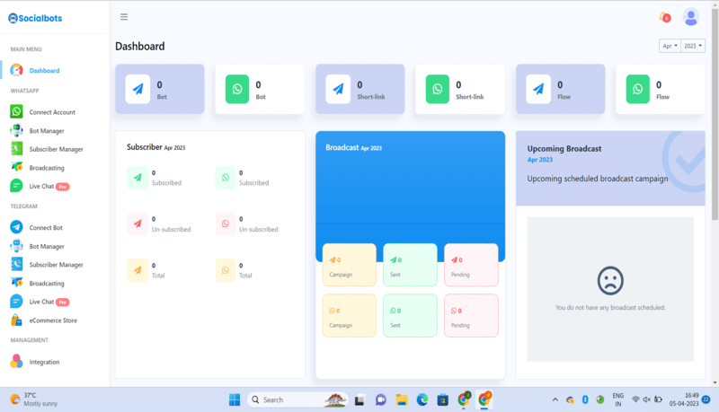 SocialBots - Dashboard