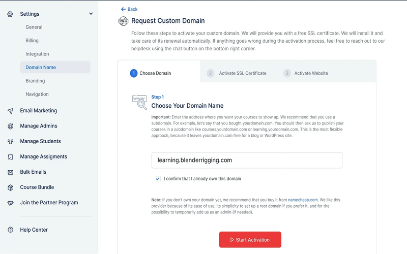 OnlineCourseHost.com - Domain Name