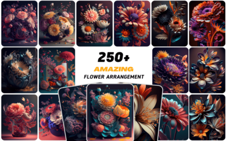 250 Floral Arrangements Images Bundle - Featured Image - A collage preview of some of the flower arrangements.