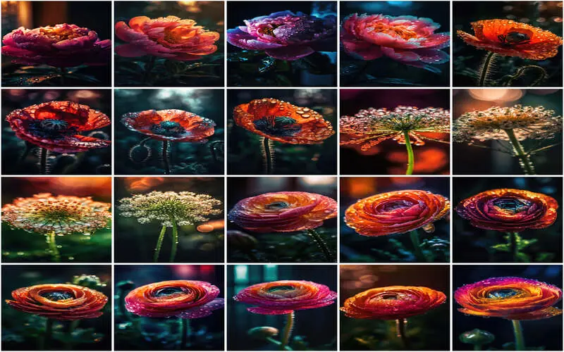water drop flower: blue floral background hd