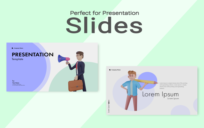 A preview image of the 3D characters in presentation slides.