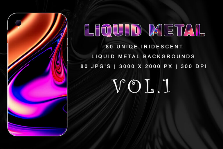 80 Iridescent Liquid Metal Backgrounds