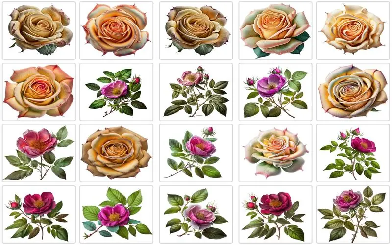 Collage of rose clipart