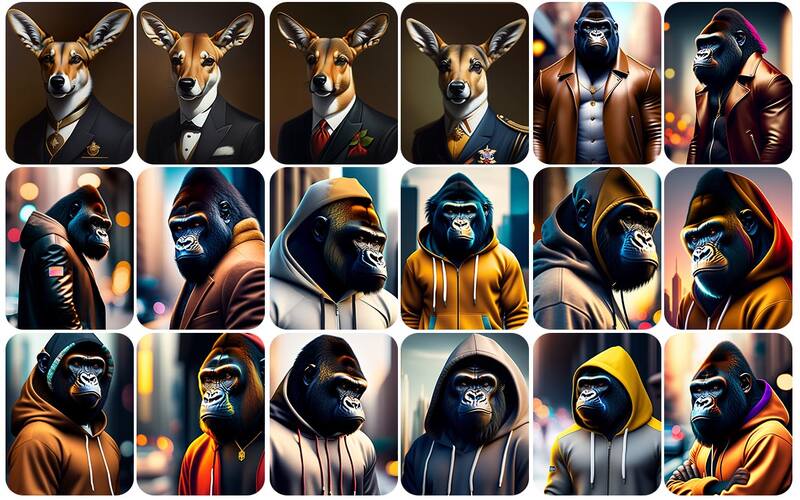 Collage Of Animated Animals Illustrations