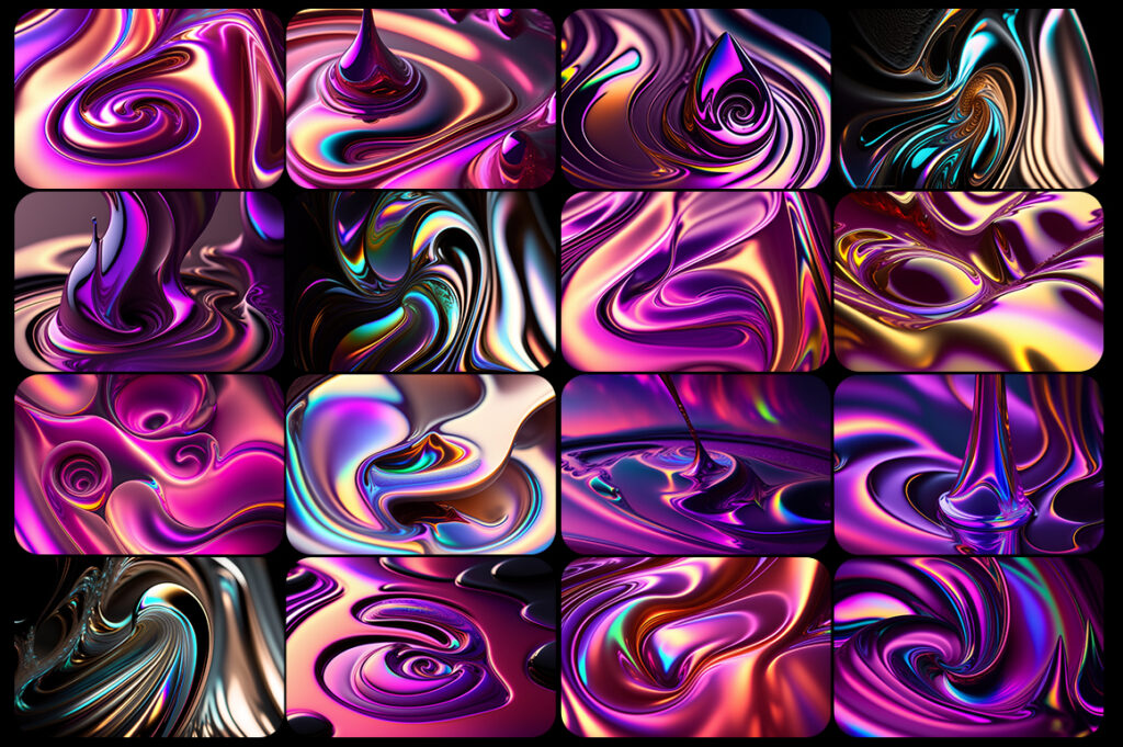 iridescent liquid background collage preview