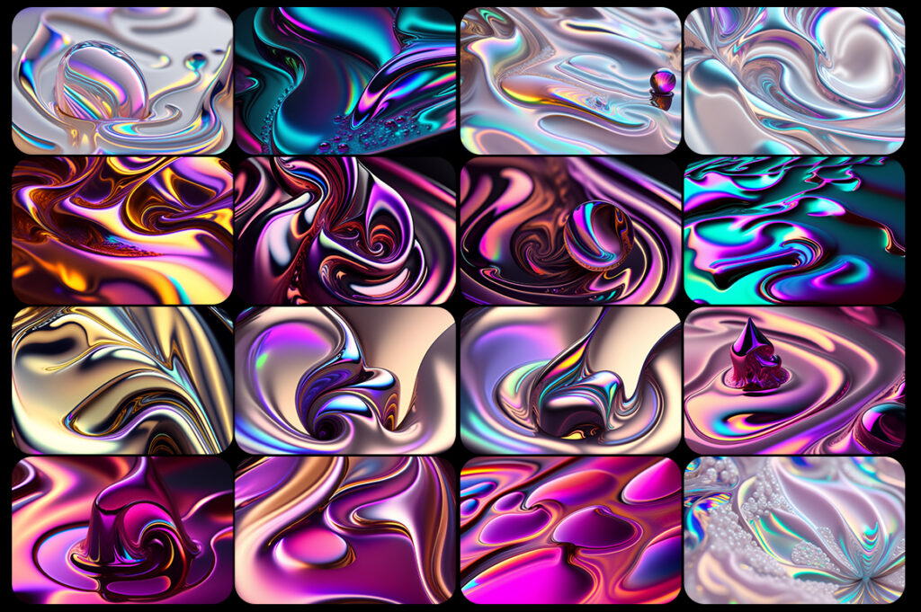 Multicolor liquid metal background