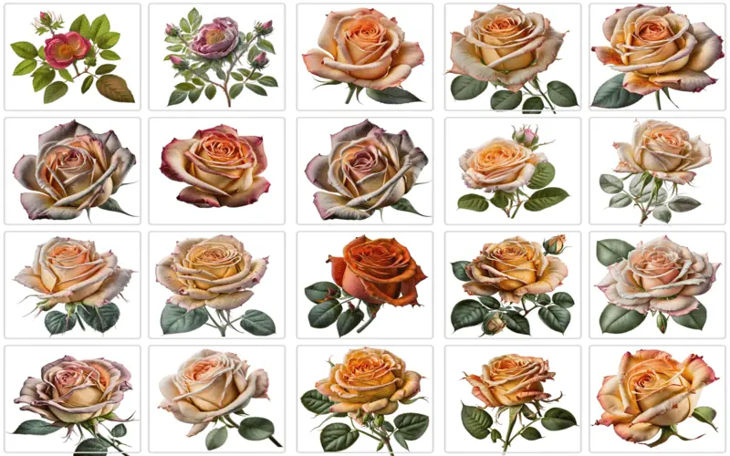 Vibrant rose design elements