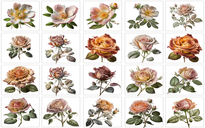 Rose clip art collection